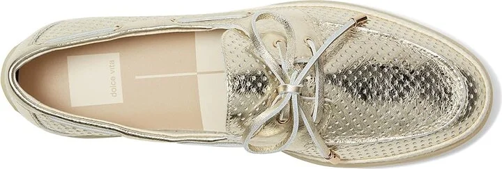 Dolce Vita Doris Women's Flat Shoes Platinum Perforated Leather : 9 M - Image 2