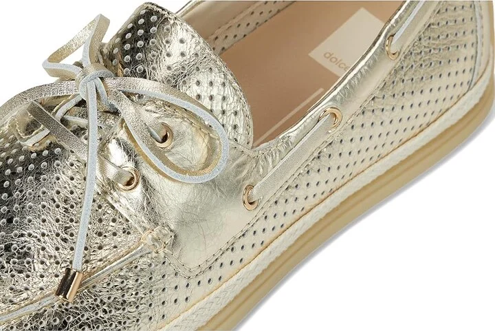 Dolce Vita Doris Women's Flat Shoes Platinum Perforated Leather : 9 M - Image 7