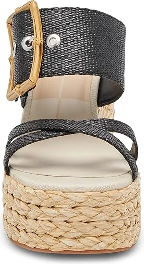 Dolce Vita Edwina Women's Sandals Onyx Raffia : 8 M, Rubber - Image 5