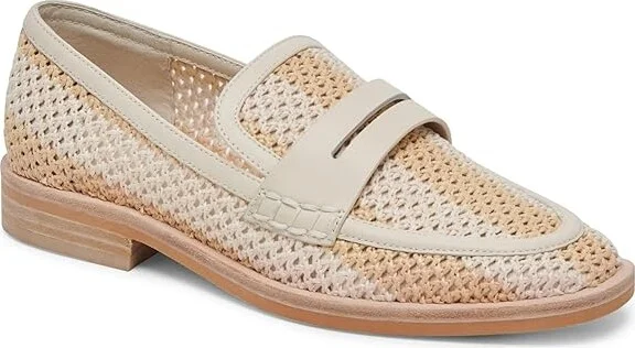 Dolce Vita Halley Women's Flat Shoes Ivory Raffia : 9 M, Leather