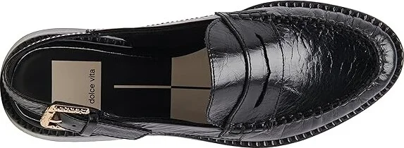 Dolce Vita Hardi Women's Flat Shoes Midnight Crinkle Patent : 6 M, Leather/Rubber - Image 2