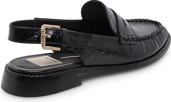 Dolce Vita Hardi Women's Flat Shoes Midnight Crinkle Patent : 6 M, Leather/Rubber - Image 4