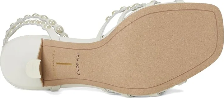 Dolce Vita Hellen Pearl Women's Sandals White Leather : 10 M, Leather/Rubber - Image 3