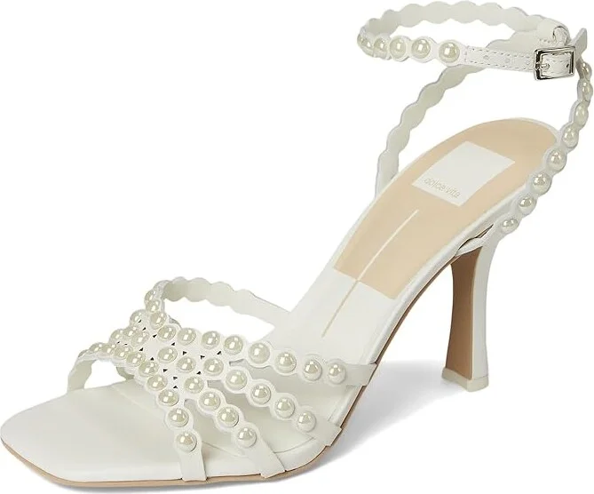 Dolce Vita Hellen Pearl Women's Sandals White Leather : 10 M, Leather/Rubber - Image 5