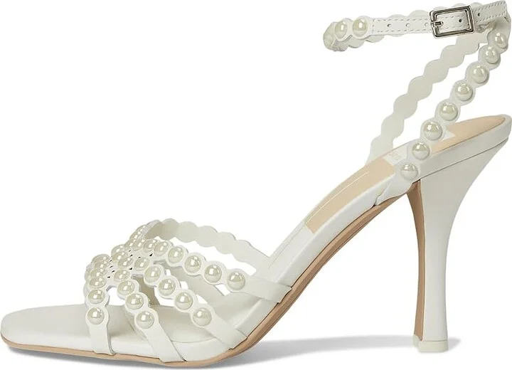 Dolce Vita Hellen Pearl Women's Sandals White Leather : 10 M, Leather/Rubber - Image 6