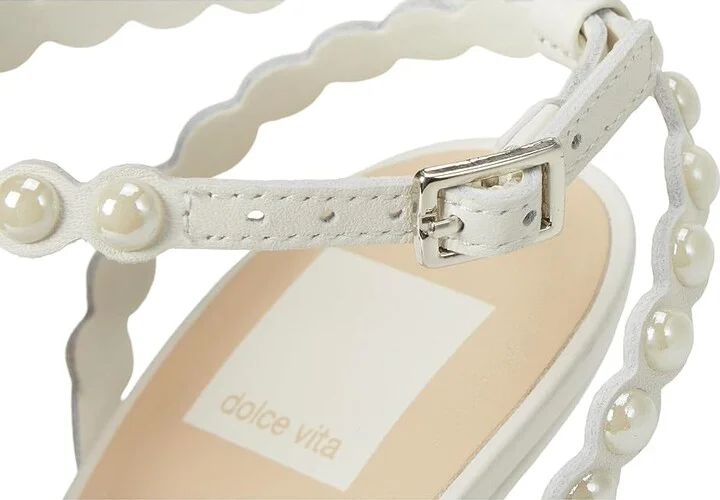 Dolce Vita Hellen Pearl Women's Sandals White Leather : 10 M, Leather/Rubber - Image 7