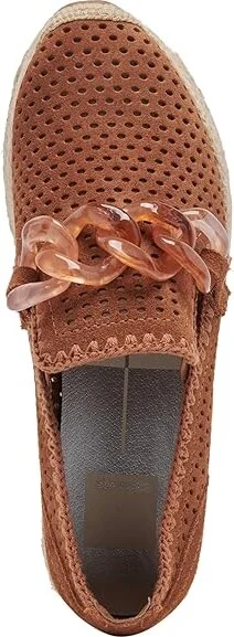 Dolce Vita Jhenee Espadrille Perf Women's Flat Shoes Pecan Perforated Suede : 7.5 M, Leather - Image 2