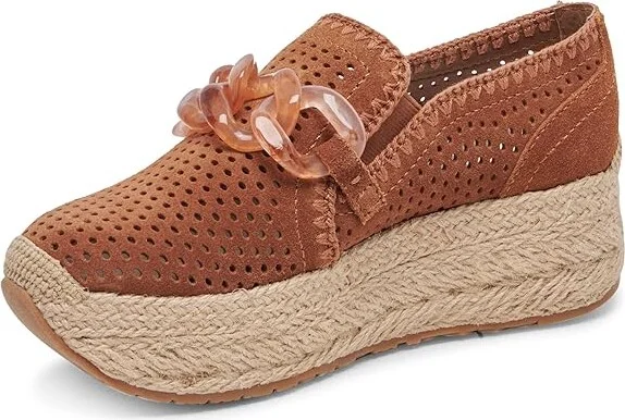 Dolce Vita Jhenee Espadrille Perf Women's Flat Shoes Pecan Perforated Suede : 7.5 M, Leather