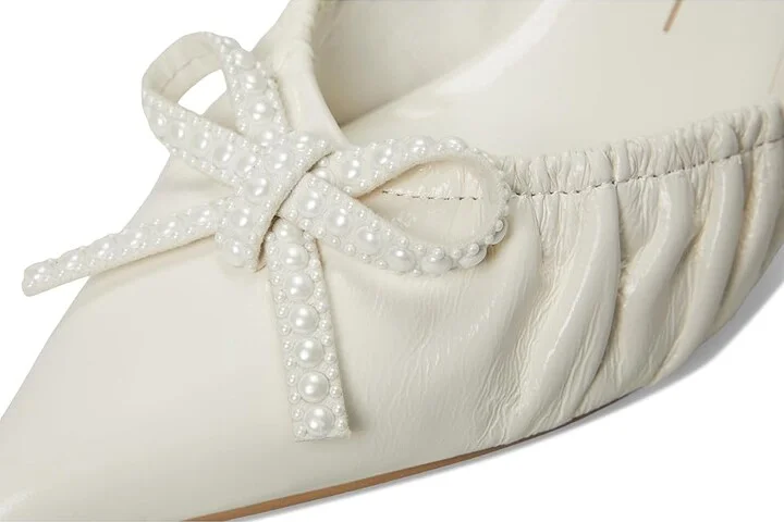 Dolce Vita Kairi Pearl Women's Flat Shoes White Crinkle Patent : 9.5 M - Image 7