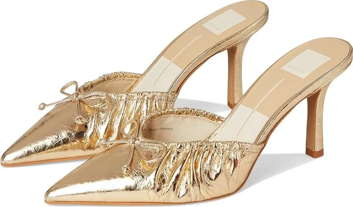 Dolce Vita Kairi Women's Sandals Gold Distressed Leather : 8.5 M