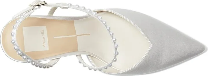 Dolce Vita Kamra Pearl Women's Sandals True White Satin : 7 M, Rubber - Image 2