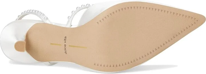 Dolce Vita Kamra Pearl Women's Sandals True White Satin : 7 M, Rubber - Image 3