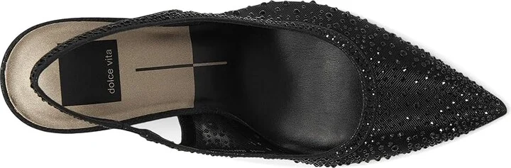 Dolce Vita Kaye Crystal High Women's Heels Black Mesh : 6 M, Rubber/Synthetic - Image 2