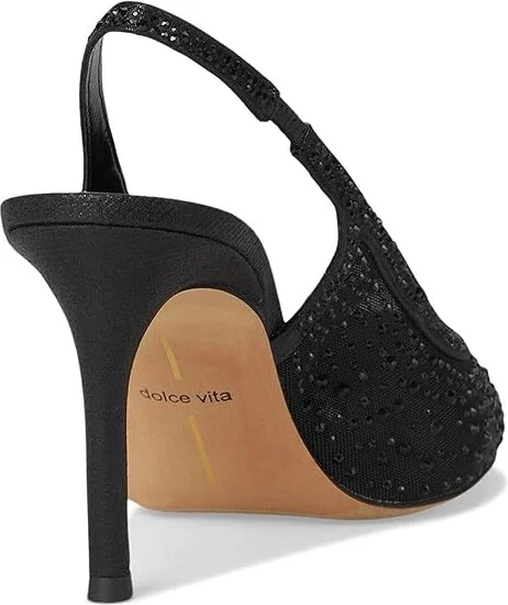 Dolce Vita Kaye Crystal High Women's Heels Black Mesh : 6 M, Rubber/Synthetic - Image 4
