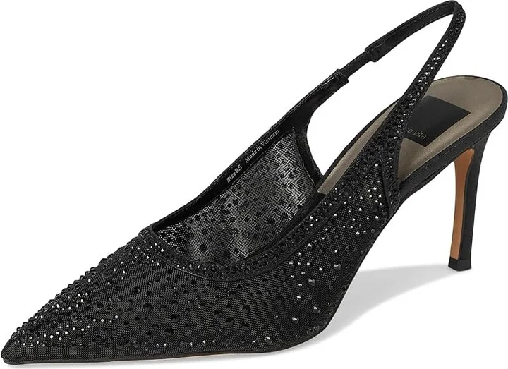 Dolce Vita Kaye Crystal High Women's Heels Black Mesh : 6 M, Rubber/Synthetic - Image 5