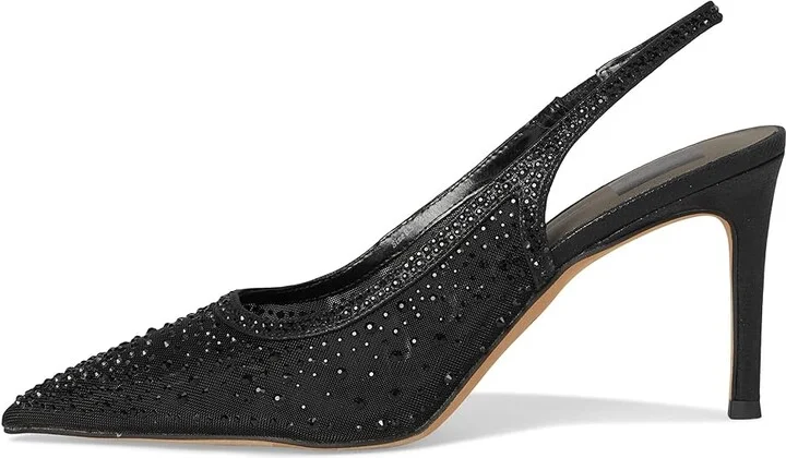 Dolce Vita Kaye Crystal High Women's Heels Black Mesh : 6 M, Rubber/Synthetic - Image 6