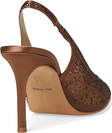 Dolce Vita Kaye Crystal High Women's Heels Black Mesh : 6 M, Rubber/Synthetic - Image 10