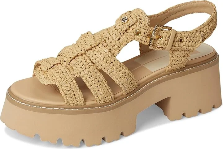 Dolce Vita Latice Women's Sandals Light Natural Knit : 9 M, Rubber - Image 5