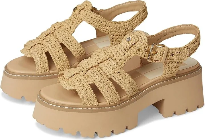 Dolce Vita Latice Women's Sandals Light Natural Knit : 9 M, Rubber