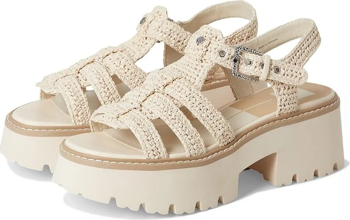 Dolce Vita Latice Women's Sandals Oatmeal Knit : 7.5 M, Rubber