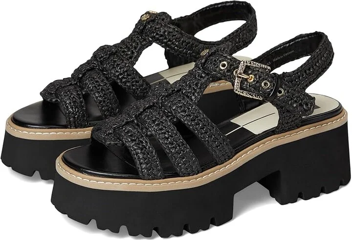 Dolce Vita Latice Women's Sandals Onyx Knit : 7.5 M, Rubber