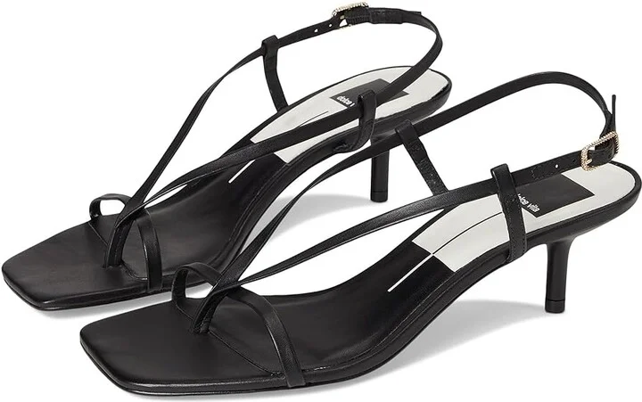 Dolce Vita Laury Women's Sandals Black Leather : 6.5 M, Rubber