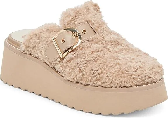Dolce Vita Lelani Women's Flat Shoes Natural Plush : 8.5 M, Faux Fur