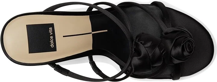 Dolce Vita Linzy Women's Sandals Onyx Satin : 8 M, Rubber - Image 2