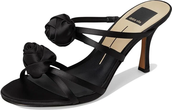 Dolce Vita Linzy Women's Sandals Onyx Satin : 8 M, Rubber - Image 5
