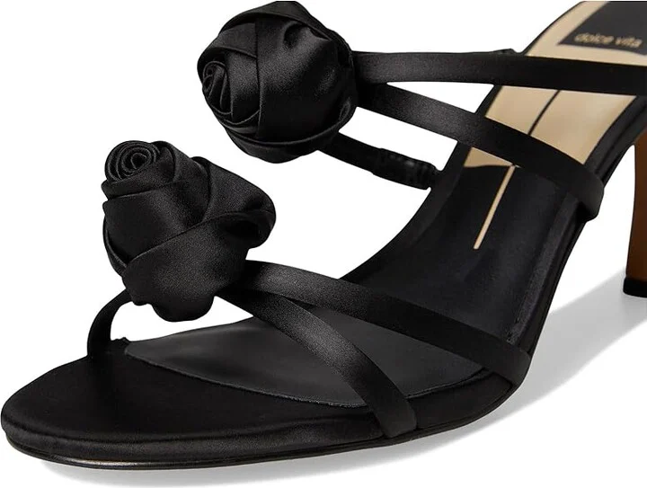 Dolce Vita Linzy Women's Sandals Onyx Satin : 8 M, Rubber - Image 7
