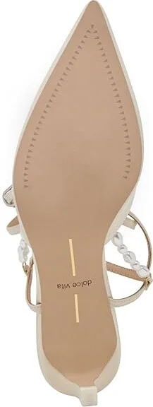 Dolce Vita Loklyn Pearl High Women's Heels Vanilla Leather : 7 M - Image 3