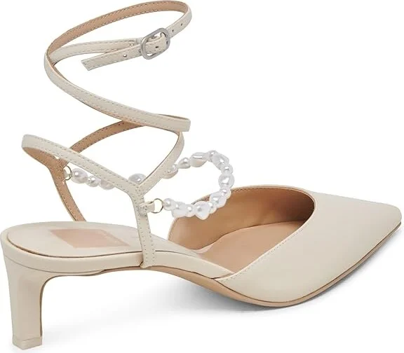 Dolce Vita Loklyn Pearl High Women's Heels Vanilla Leather : 7 M - Image 4