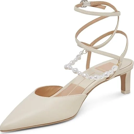 Dolce Vita Loklyn Pearl High Women's Heels Vanilla Leather : 7 M