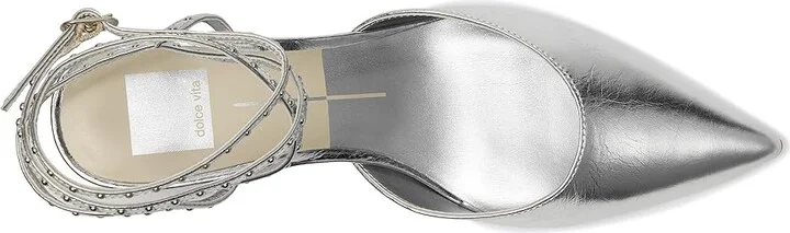 Dolce Vita Loklyn Stud High Women's Heels Silver Crinkle Patent : 8.5 M, Leather - Image 2
