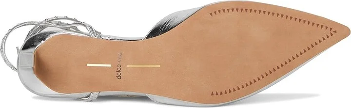 Dolce Vita Loklyn Stud High Women's Heels Silver Crinkle Patent : 8.5 M, Leather - Image 3