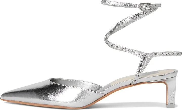 Dolce Vita Loklyn Stud High Women's Heels Silver Crinkle Patent : 8.5 M, Leather - Image 6