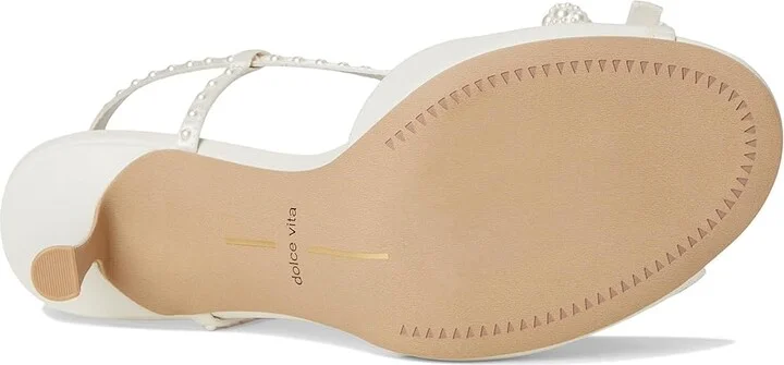 Dolce Vita Lonny Pearl Women's Sandals White Satin : 9 M, Rubber/Synthetic - Image 3