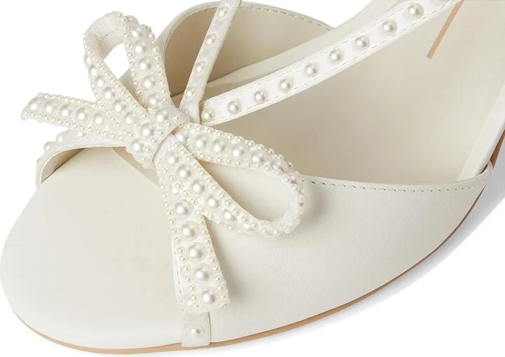 Dolce Vita Lonny Pearl Women's Sandals White Satin : 9 M, Rubber/Synthetic - Image 7