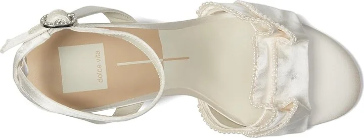 Dolce Vita Lunete Pearl Women's Sandals Vanilla Satin : 7.5 M - Image 2