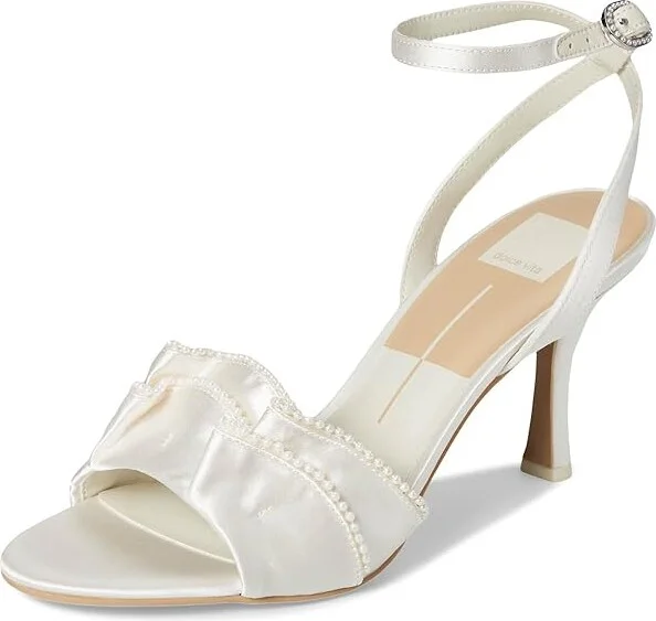 Dolce Vita Lunete Pearl Women's Sandals Vanilla Satin : 7.5 M - Image 5