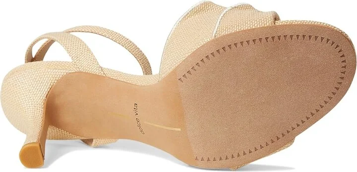 Dolce Vita Lunete Women's Sandals Light Natural Woven Raffia : 6 M, Cotton/Rubber/Satin - Image 3