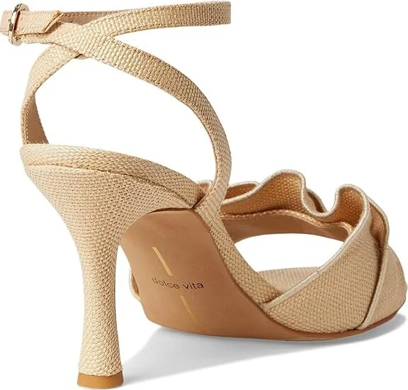 Dolce Vita Lunete Women's Sandals Light Natural Woven Raffia : 6 M, Cotton/Rubber/Satin - Image 4
