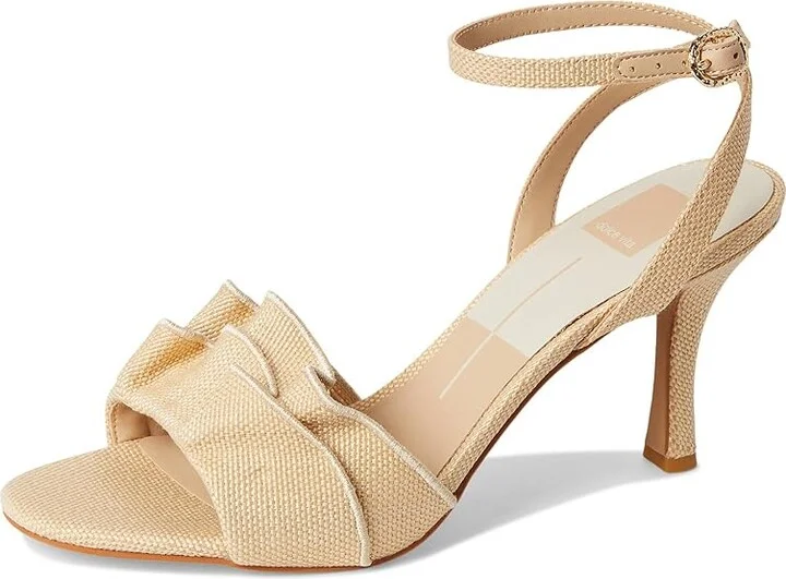 Dolce Vita Lunete Women's Sandals Light Natural Woven Raffia : 6 M, Cotton/Rubber/Satin - Image 5