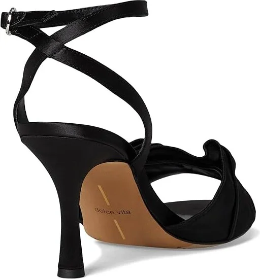 Dolce Vita Lunete Women's Sandals Onyx Satin : 9.5 M, Cotton/Rubber/Satin - Image 4