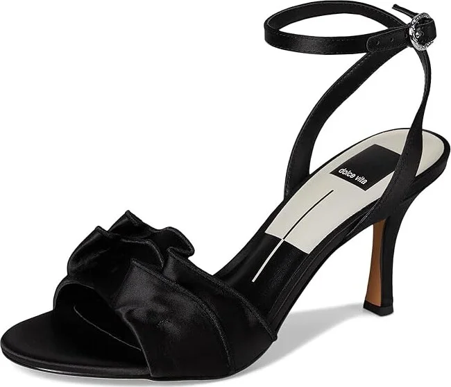 Dolce Vita Lunete Women's Sandals Onyx Satin : 9.5 M, Cotton/Rubber/Satin - Image 5