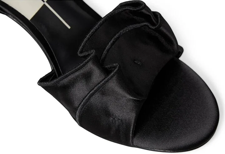 Dolce Vita Lunete Women's Sandals Onyx Satin : 9.5 M, Cotton/Rubber/Satin - Image 7