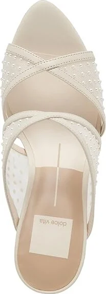 Dolce Vita Mandel Pearl Women's Sandals Ivory : 9.5 M, Leather/Rubber - Image 2