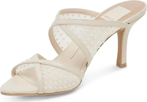 Dolce Vita Mandel Pearl Women's Sandals Ivory : 9.5 M, Leather/Rubber - Image 5
