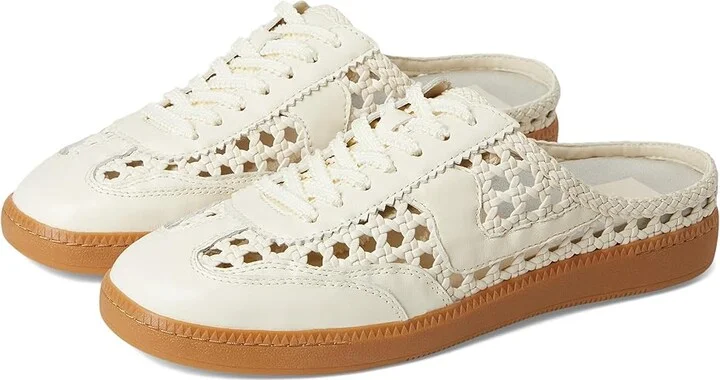 Dolce Vita Notice Slide Woven Women's Shoes White : 7.5 M, Leather