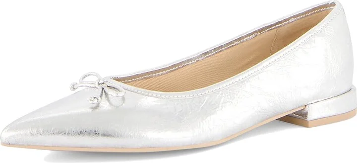 Dolce Vita Palani Women's Flat Shoes Silver Distressed Leather : 10 M, Rubber - Image 5